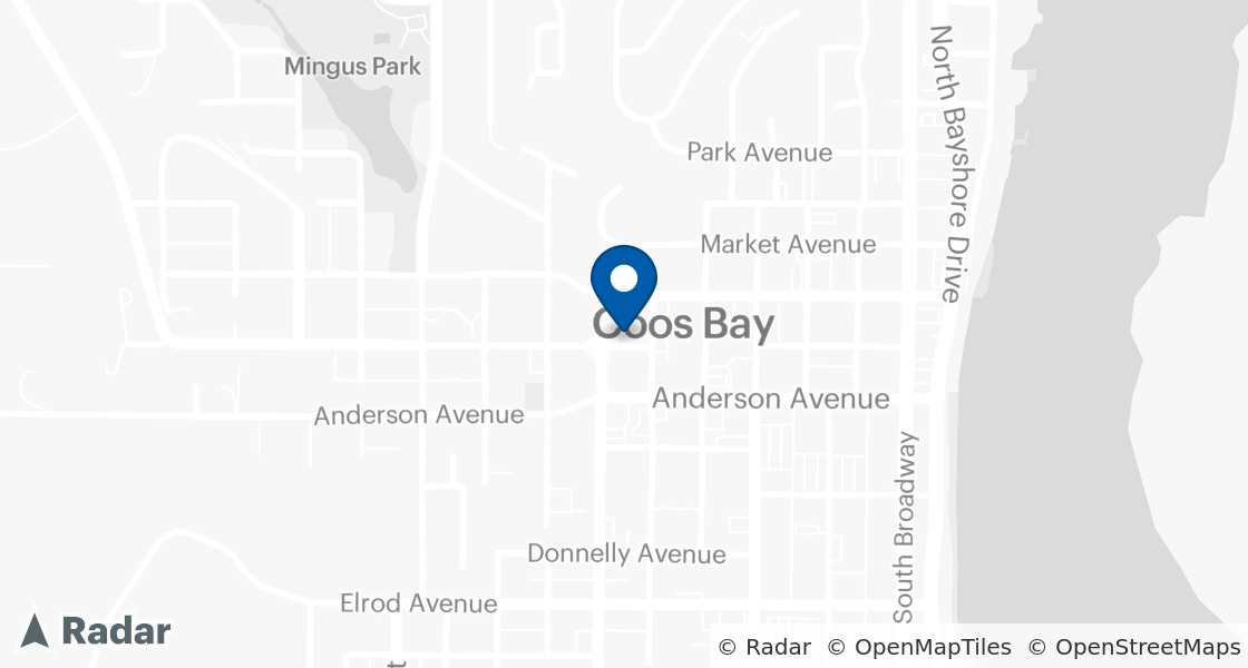 Map of Dairy Queen Location:: 670 W Central Ave, Coos Bay, OR, 97420-1806